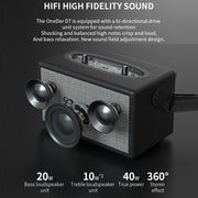 Oneder D7 Bluetooth Speaker Outdoor Karaoke Wireless Speakers With Two Mic(Brown)