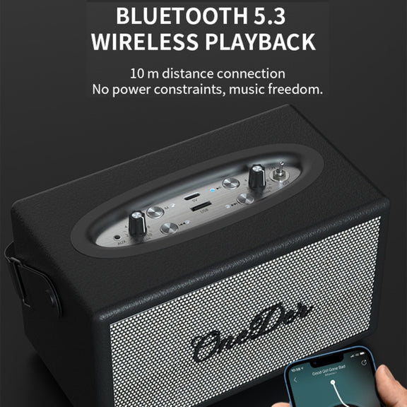 Oneder D7 Bluetooth Speaker Outdoor Karaoke Wireless Speakers With Two Mic(Cyan)