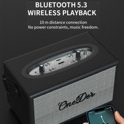 Oneder D7 Bluetooth Speaker Outdoor Karaoke Wireless Speakers With Two Mic(Brown)