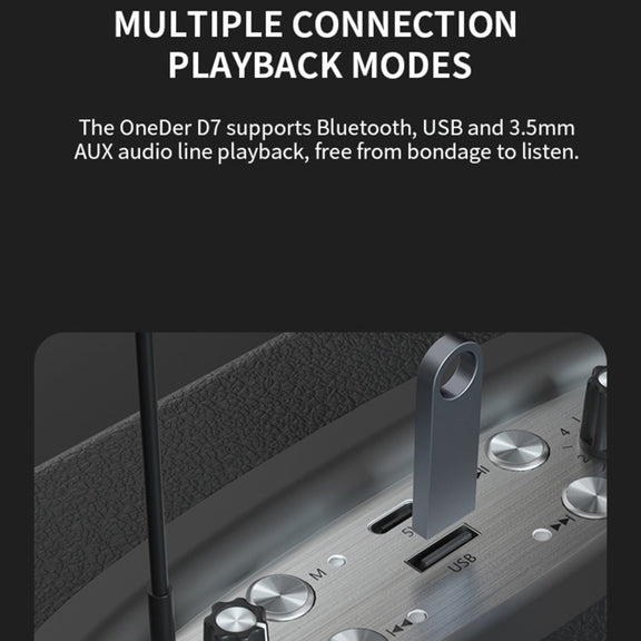 Oneder D7 Bluetooth Speaker Outdoor Karaoke Wireless Speakers With Two Mic(Cyan)