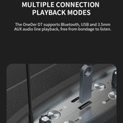 Oneder D7 Bluetooth Speaker Outdoor Karaoke Wireless Speakers With Two Mic(Brown)