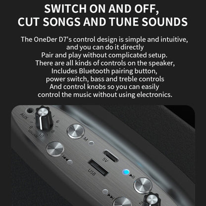 Oneder D7 Bluetooth Speaker Outdoor Karaoke Wireless Speakers With Two Mic(Brown) - free shipping - PMC Jewellery - Order now!