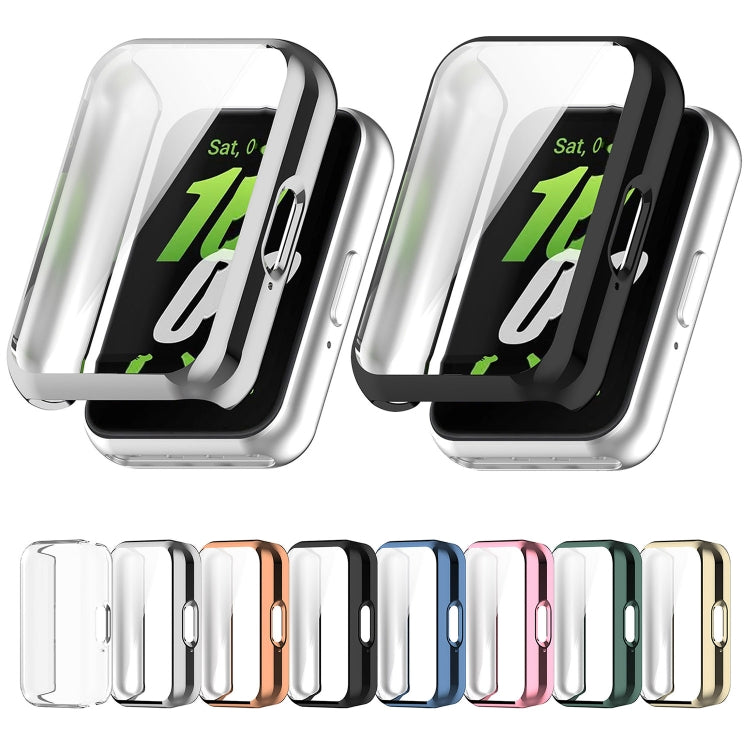 For Samsung Galaxy Fit 3 Full Coverage TPU Electroplated Watch Protective Case(Transparent White) - Watch Cases by PMC TechLife | Online Shopping South Africa | PMC TechLife
