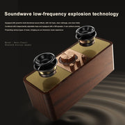 OneDer JY82 Wooden Retro Styling Wireless Speaker HIFI Classic FM Radio Support TF / U-Disk / AUX(Walnut Wood)