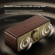 OneDer JY82 Wooden Retro Styling Wireless Speaker HIFI Classic FM Radio Support TF / U-Disk / AUX(Walnut Wood)