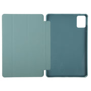 For Lenovo Tab M11/ Xiaoxin Pad 11 2024 Tri-fold Silicone Leather Tablet Case(Dark Green)