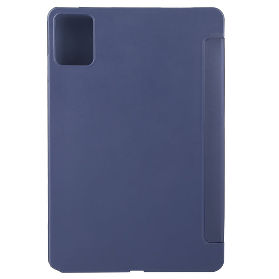 For Lenovo Tab M11/ Xiaoxin Pad 11 2024 Tri-fold Silicone Leather Tablet Case(Dark Blue)