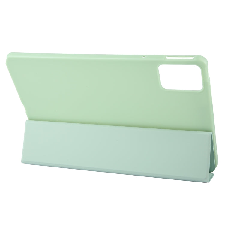 For Lenovo Tab M11/ Xiaoxin Pad 11 2024 Tri-fold Silicone Leather Tablet Case(Green) - Lenovo by PMC Jewellery | Online Shopping South Africa | PMC Jewellery | Buy Now Pay Later Mobicred