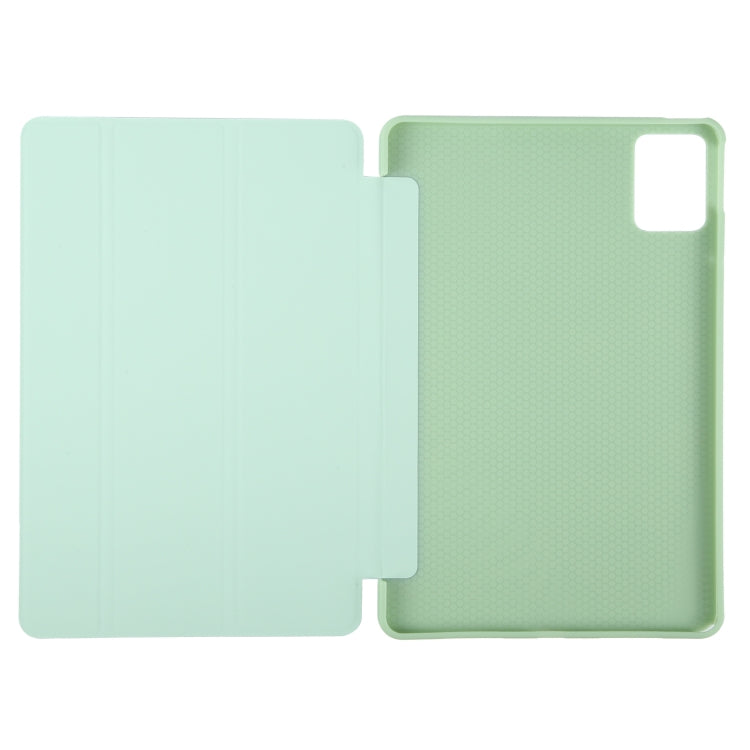 For Lenovo Tab M11/ Xiaoxin Pad 11 2024 Tri-fold Silicone Leather Tablet Case(Green) - Lenovo by PMC Jewellery | Online Shopping South Africa | PMC Jewellery | Buy Now Pay Later Mobicred