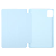 For Lenovo Tab M11/ Xiaoxin Pad 11 2024 Tri-fold Silicone Leather Tablet Case(Ice Blue)