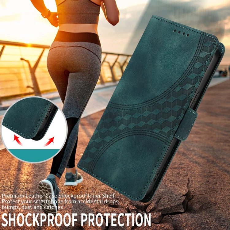 For iPhone SE 2024 Embossed Rhombus Starry Leather Phone Case(Green) - More iPhone Cases by PMC TechLife | Online Shopping South Africa | PMC TechLife | Buy Now Pay Later Mobicred