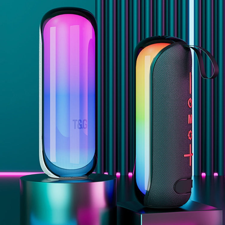 T&G TG-384 Mini Portable Bluetooth Speaker Support TF / U-disk / RGB Light(Cyan) - free shipping - PMC Jewellery - Order now!