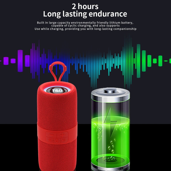 T&G TG-671 Portable Wireless 3D Stereo Subwoofer Speaker with FM/USB/LED(Red)