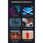 T&G TG-671 Portable Wireless 3D Stereo Subwoofer Speaker with FM/USB/LED(Red)