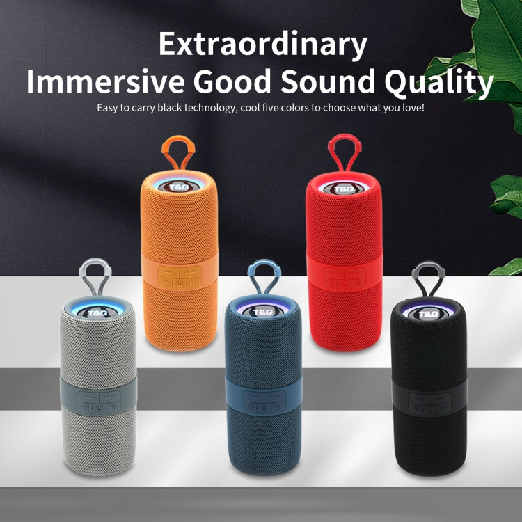 T&G TG-671 Portable Wireless 3D Stereo Subwoofer Speaker with FM/USB/LED(Orange)