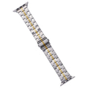 For Apple Watch SE 2023 44mm Stainless Steel Watch Band(Silver Gold)