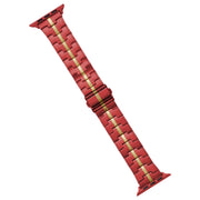 For Apple Watch Ultra 49mm Stainless Steel Watch Band(Red Yelllow)