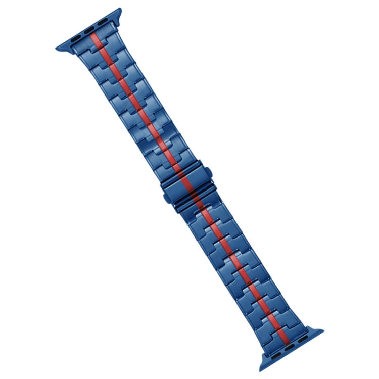 For Apple Watch SE 2022 40mm Stainless Steel Watch Band(Blue Red) - free shipping - PMC TechLife - Order now!