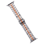 For Apple Watch SE 40mm Stainless Steel Watch Band(Silver Orange)
