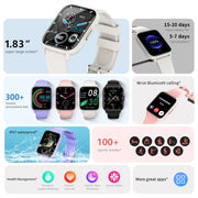 DM60+ 1.83 inch BT5.2 Smart Sport Watch, Support Bluetooth Call / Sleep / Blood Sugar / Blood Oxygen / Temperature / Heart Rate / Blood Pressure Health Monitor(Purple)