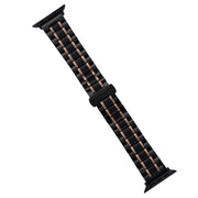 For Apple Watch SE 2023 40mm Five-Beads Stainless Steel Watch Band(Black Rose Gold)