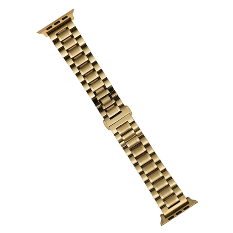 For Apple Watch Series 8 45mm Five-Beads Stainless Steel Watch Band(Gold) - free shipping - PMC TechLife - Order now!