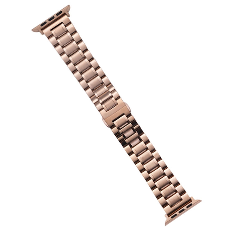 For Apple Watch 38mm Five-Beads Stainless Steel Watch Band(Rose Gold) - Watch Bands by PMC TechLife | Online Shopping South Africa | PMC TechLife