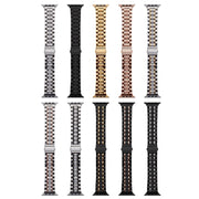 For Apple Watch SE 2023 40mm Five-Beads Stainless Steel Watch Band(Rose Gold)