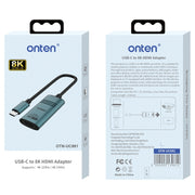 Onten UC981 8K 30Hz USB-C / Type-C to HDMI Video Converter Adapter(Pine Green)