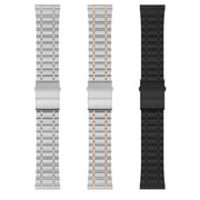 For Huawei Watch GT2 Pro 22mm Five-bead Steel Dual-press Buckle Watch Band(Silver Rose Gold)