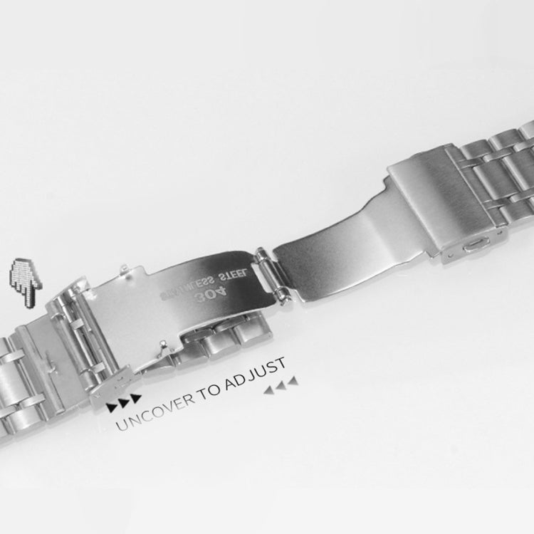 For Huawei Watch GT2 Pro 22mm Five-bead Steel Dual-press Buckle Watch Band(Silver) - Watch Bands by PMC TechLife | Online Shopping South Africa | PMC TechLife
