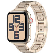 For Apple Watch SE 2023 40mm H Slim Stainless Steel Watch Band(Starlight)