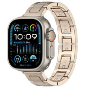 For Apple Watch Ultra 2 49mm H Slim Stainless Steel Watch Band(Starlight)