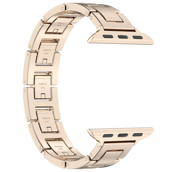 For Apple Watch Ultra 49mm H Slim Stainless Steel Watch Band(Starlight)