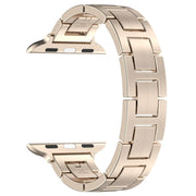 For Apple Watch Series 7 45mm H Slim Stainless Steel Watch Band(Starlight)