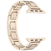 For Apple Watch SE 40mm H Slim Stainless Steel Watch Band(Starlight)