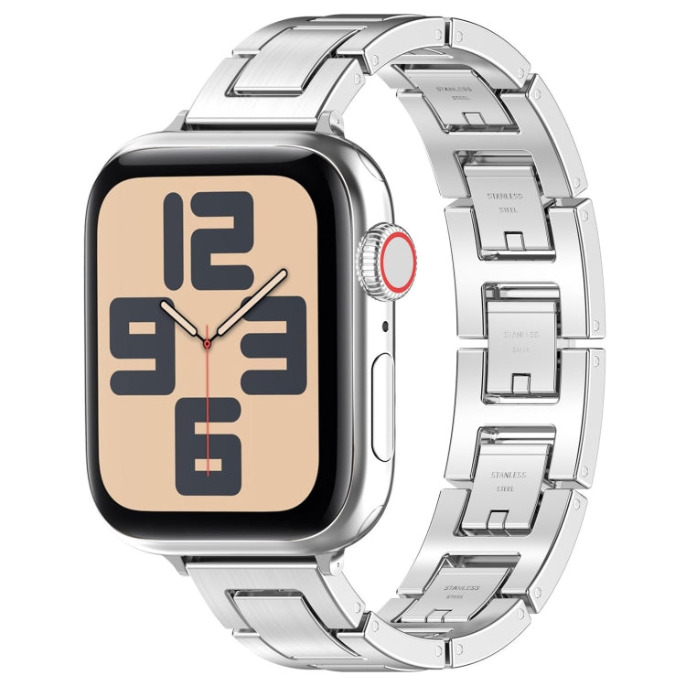 For Apple Watch SE 40mm H Slim Stainless Steel Watch Band(Silver) - Watch Bands by PMC TechLife | Online Shopping South Africa | PMC TechLife