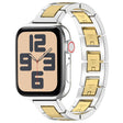 For Apple Watch SE 44mm H Slim Stainless Steel Watch Band(Silver Gold) - Watch Bands by PMC TechLife | Online Shopping South Africa | PMC TechLife