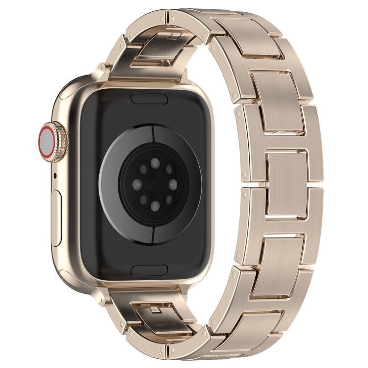 For Apple Watch Series 2 38mm H Slim Stainless Steel Watch Band(Starlight)