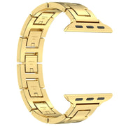 For Apple Watch 42mm H Slim Stainless Steel Watch Band(Gold)