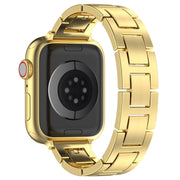 For Apple Watch 42mm H Slim Stainless Steel Watch Band(Gold)