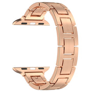 For Apple Watch 42mm H Slim Stainless Steel Watch Band(Rose Gold)