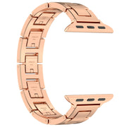 For Apple Watch 38mm H Slim Stainless Steel Watch Band(Rose Gold)
