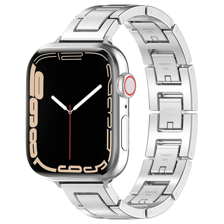 For Apple Watch 38mm H Slim Stainless Steel Watch Band(Silver) - Watch Bands by PMC TechLife | Online Shopping South Africa | PMC TechLife