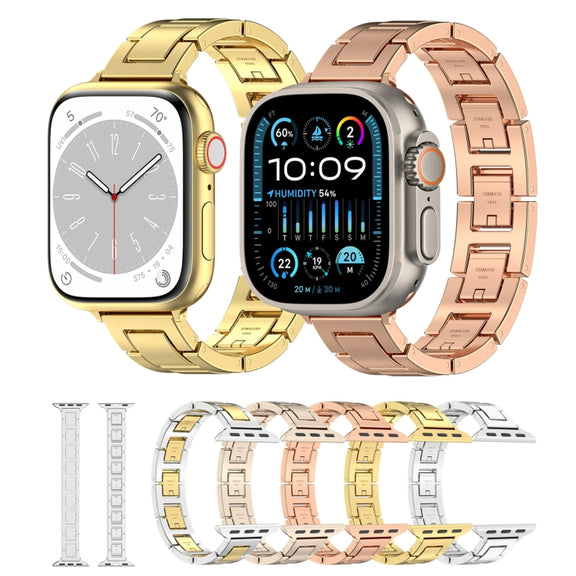 For Apple Watch Series 2 42mm H Slim Stainless Steel Watch Band(Starlight)