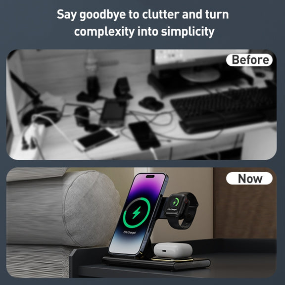 A80 3 in 1 15W Folding Wireless Charger(White)