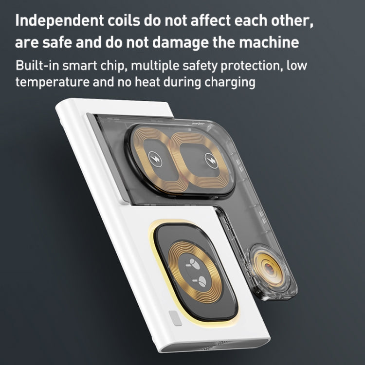 A80 3 in 1 15W Folding Wireless Charger(White) - free shipping - PMC Jewellery - Order now!
