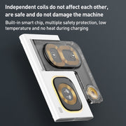 A80 3 in 1 15W Folding Wireless Charger(White)
