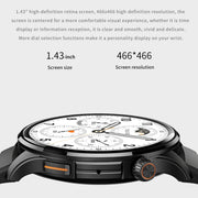 J45 1.43 inch BT5.1 Smart Sport Watch, Support Sleep / Heart Rate / Blood Oxygen / Blood Pressure Health Monitor(Grey)