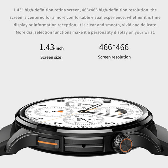 J45 1.43 inch BT5.1 Smart Sport Watch, Support Sleep / Heart Rate / Blood Oxygen / Blood Pressure Health Monitor(Grey)